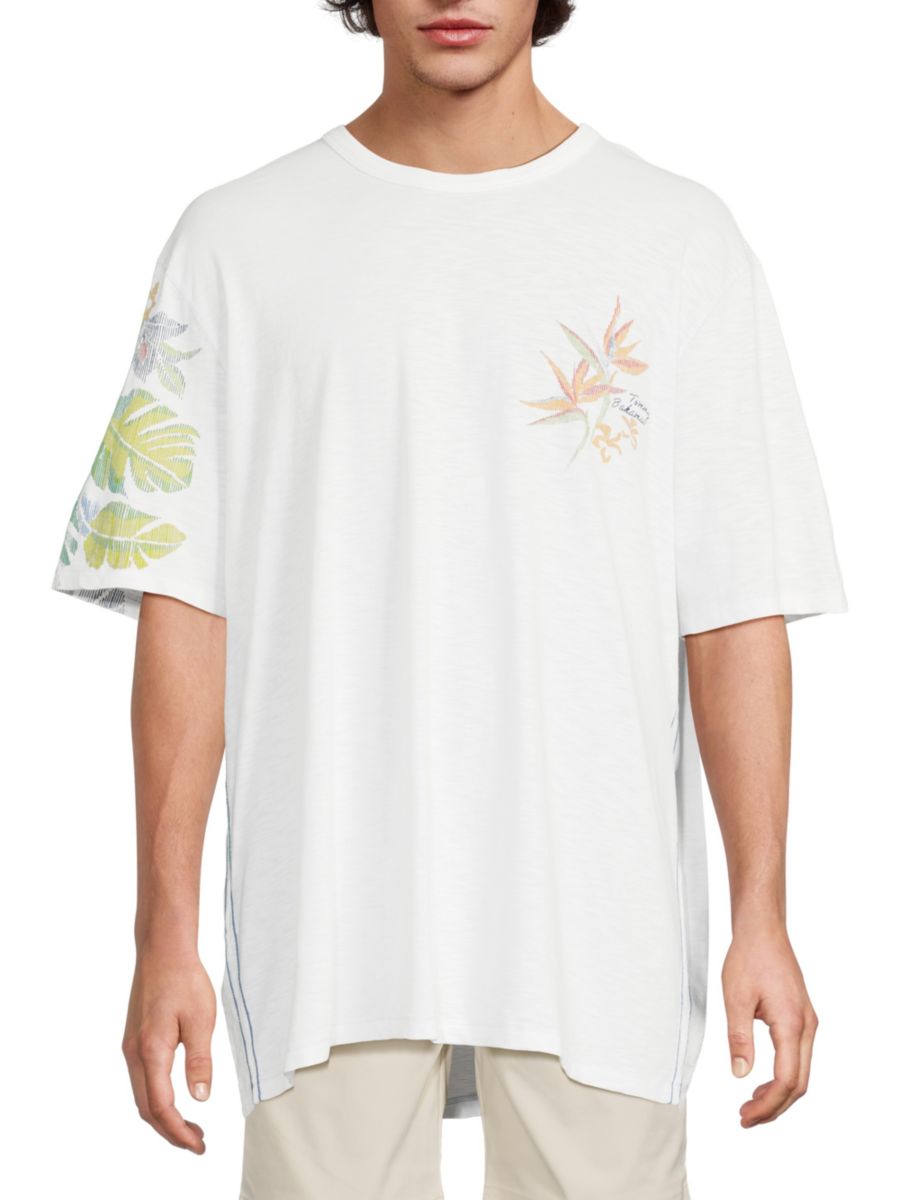 

Футболка из хлопка с принтом Размытые лозы Tommy Bahama, белый