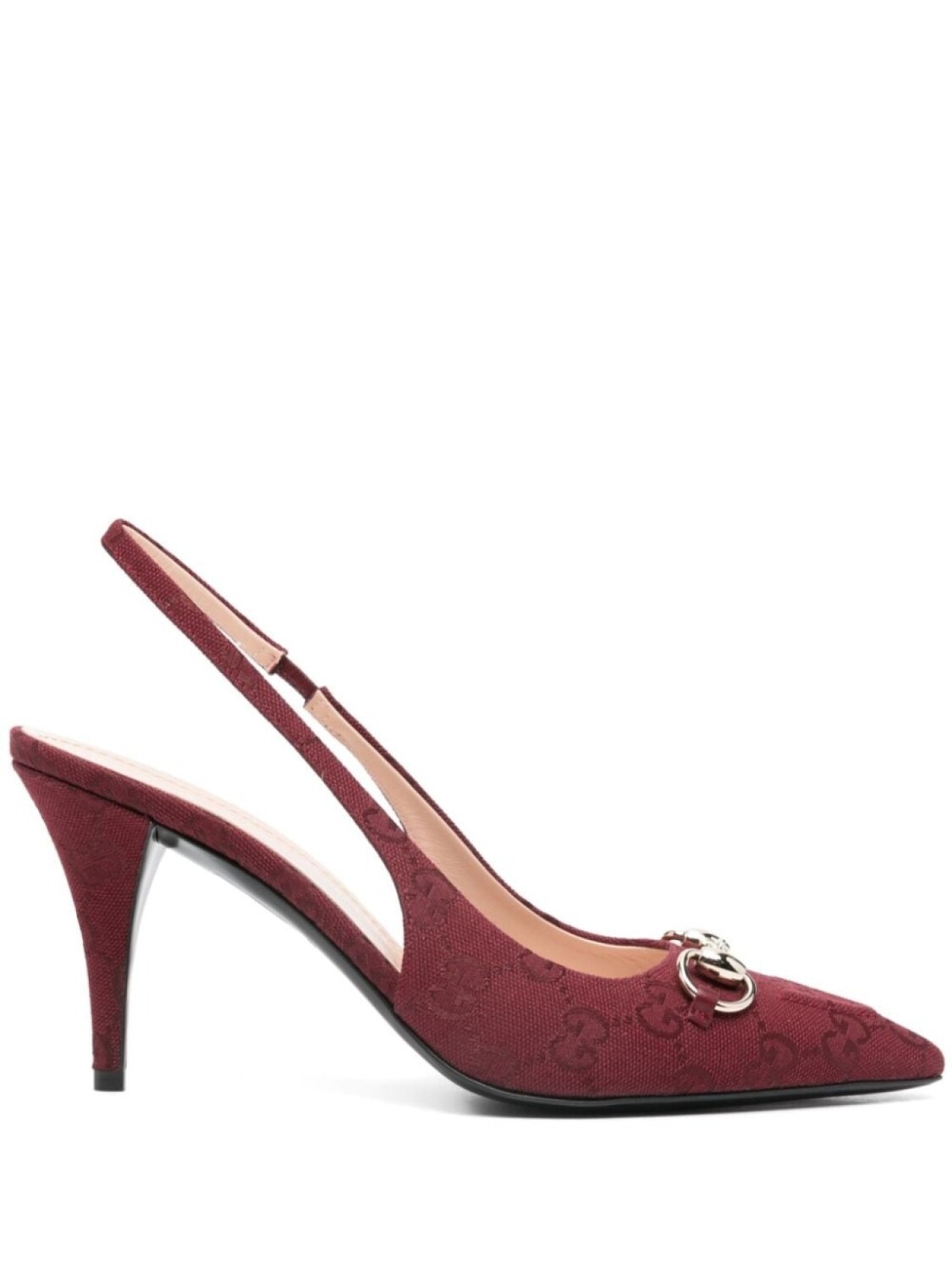

Туфли-лодочки Gucci Horsebit 85 мм с открытой пяткой, красный