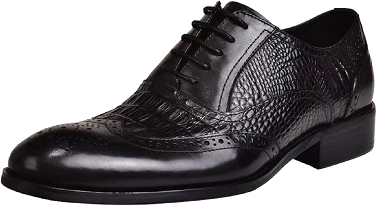 

Мужские кожаные туфли размер 9, модный стиль, дышащие, удобные, деловые, шнуровка, для работы и отдыха, однотонные кожаные туфли, мужские белые 10.5 (черные, 9) Generic