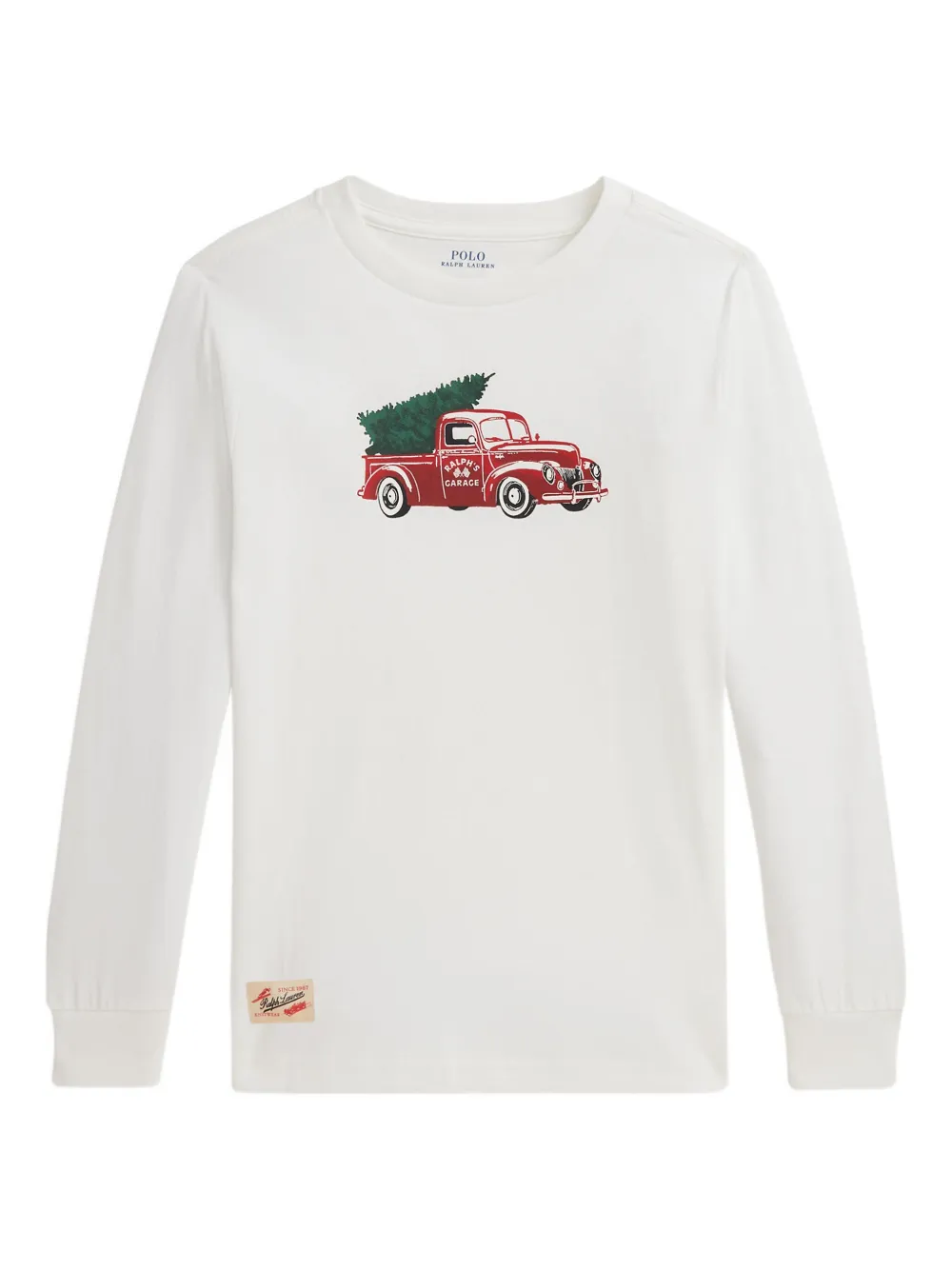 

Футболка с длинным рукавом и принтом грузовика POLO RALPH LAUREN KIDS, белый