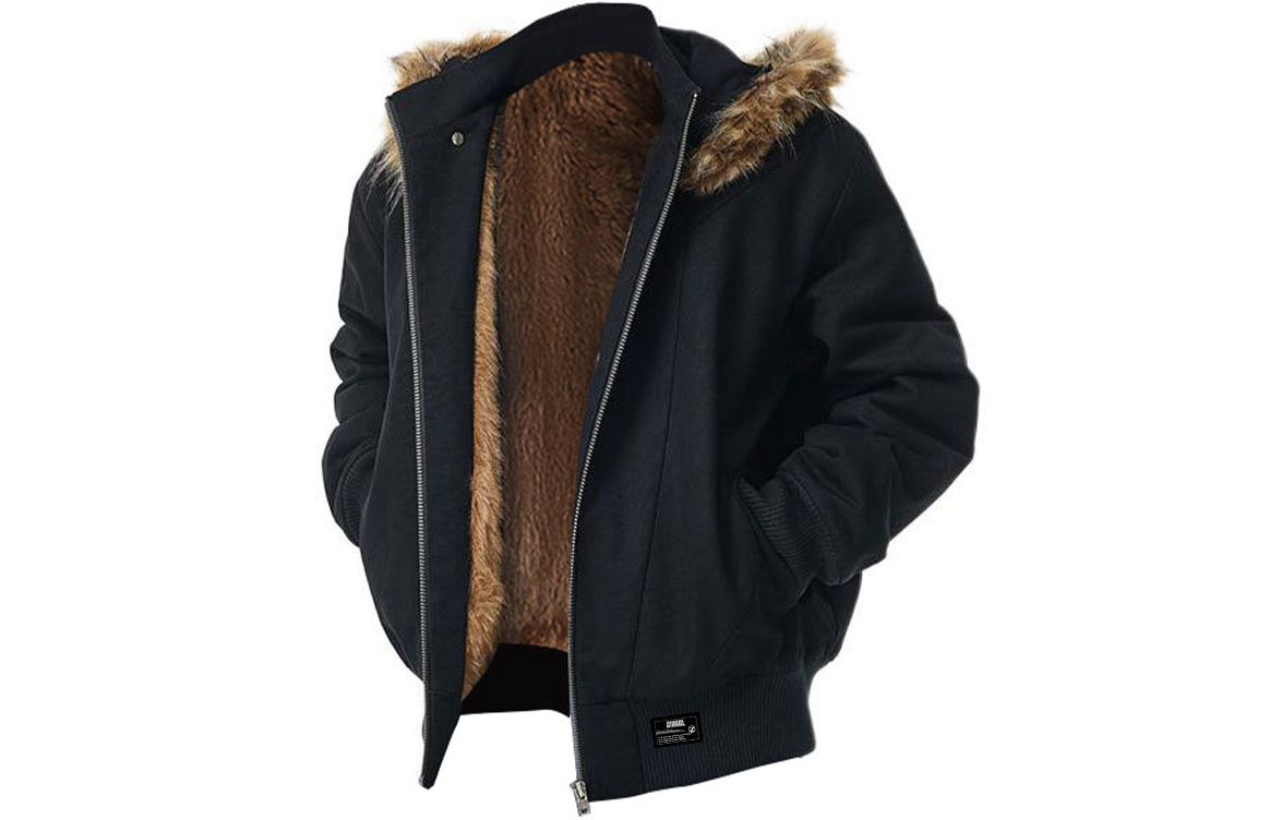 

Пуховик Unisex с меховым воротником и флисовой подкладкой ZIAREL, черный with removable logo