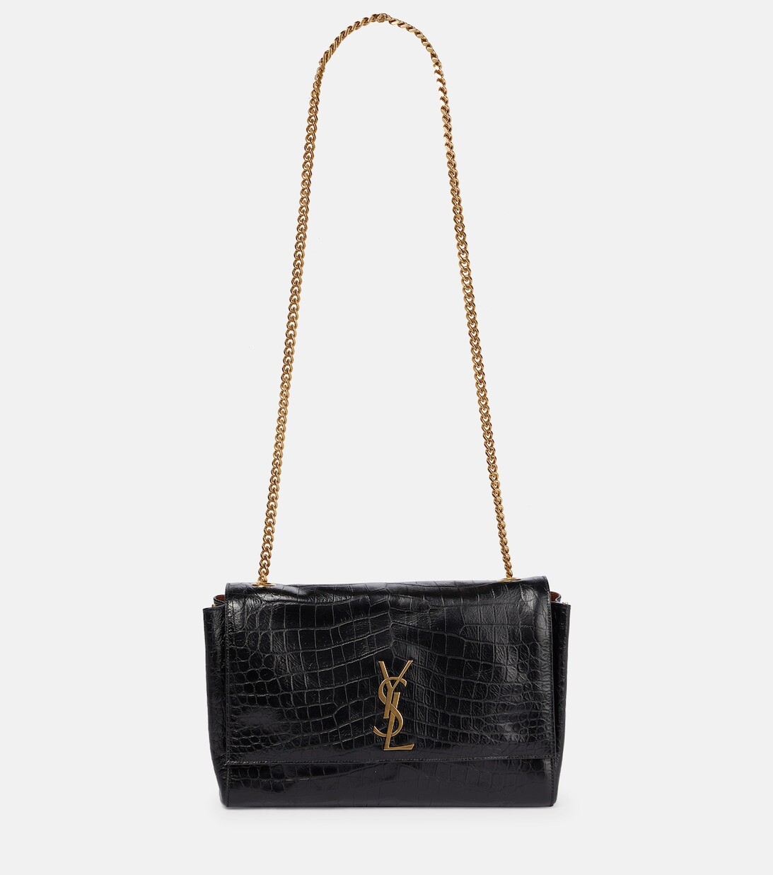 

Двусторонняя кожаная сумка через плечо Kate среднего размера Saint Laurent, коричневый