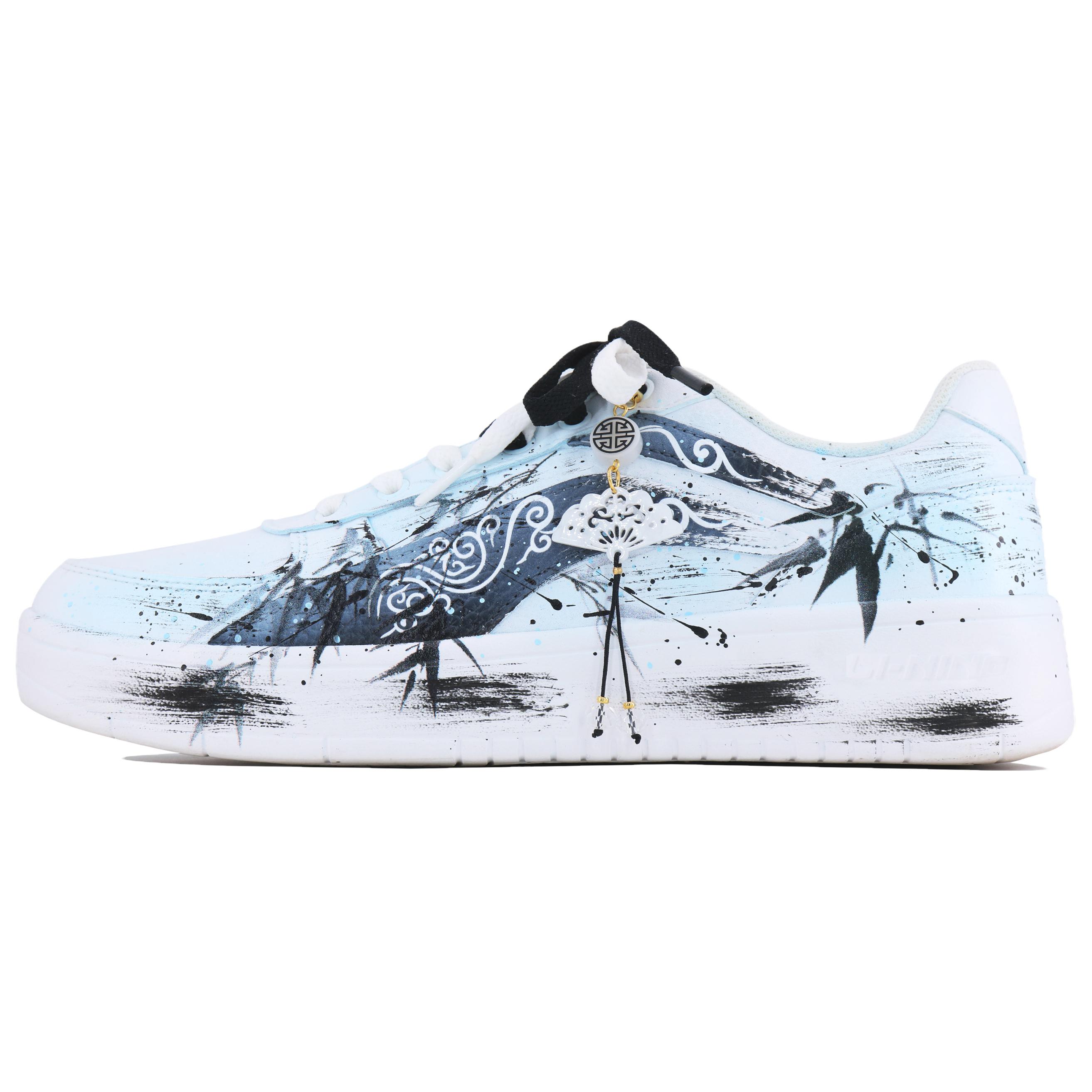 

Мужские низкие скейтборд-кроссовки Li Ning Wave PRO с противоскользящим и износостойким покрытием, легкие, белого, синего и черного цвета