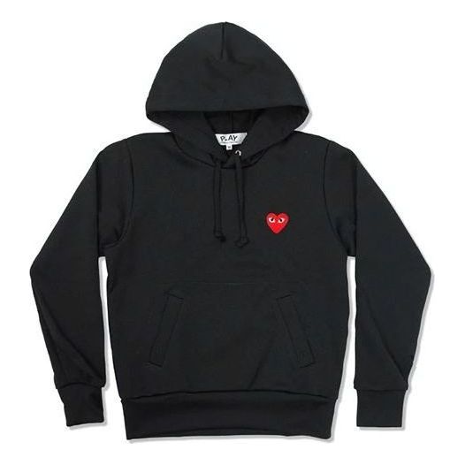 

Худи (WMNS) COMME des GARCONS PLAY No Zip Hoodie Red Heart Emblem 'Black', черный