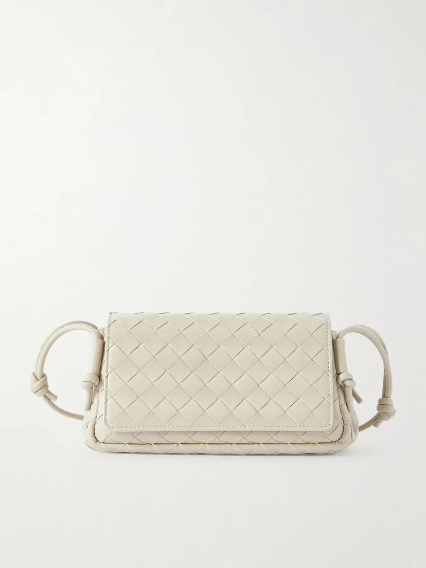 Кожаная сумка через плечо Notturno Intrecciato BOTTEGA VENETA, бежевый