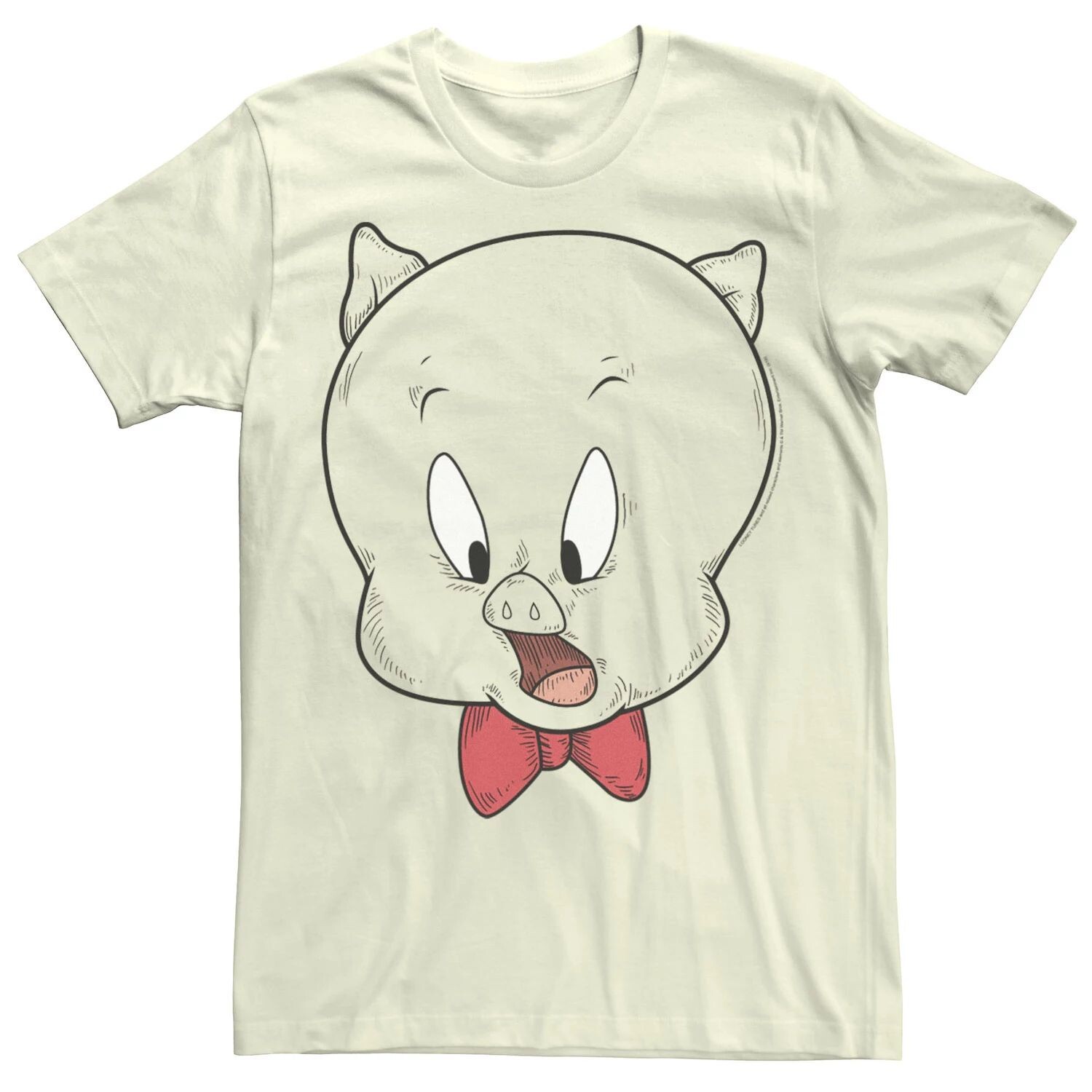 

Мужская футболка с изображением головы Looney Tunes Porky The Pig Licensed Character