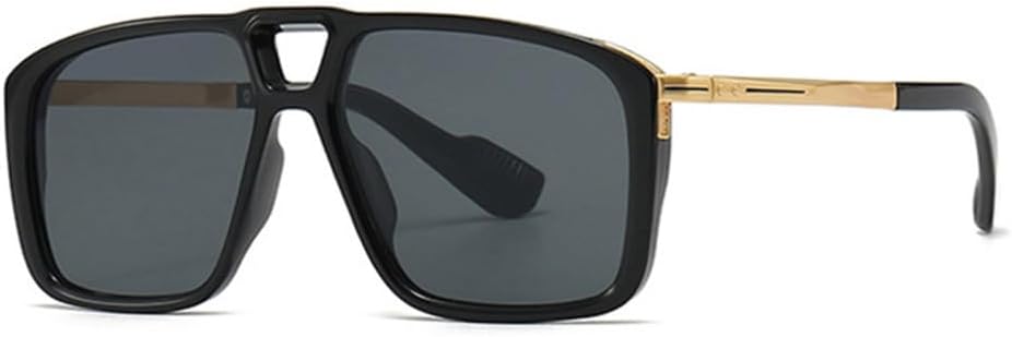 

Новые солнцезащитные очки в стиле ретро 2025 года: мужские солнцезащитные очки с двойной перемычкой, защита от УФ-излучения UV400, женские солнцезащитные очки с градиентным переходом DSXLY, Black Gray