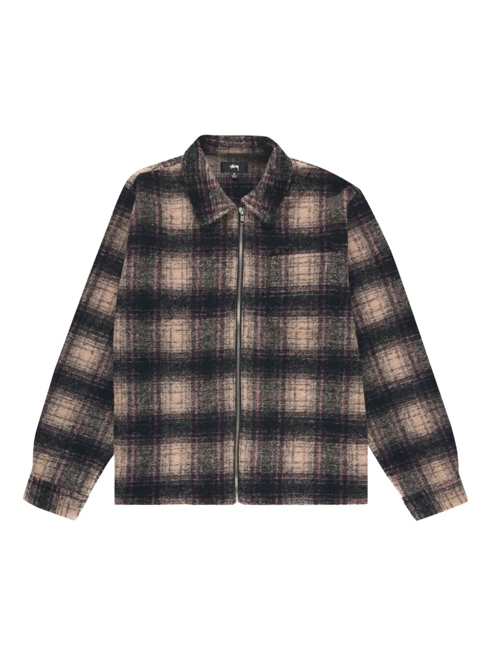 

Рубашка в клетку на молнии Stüssy, черный