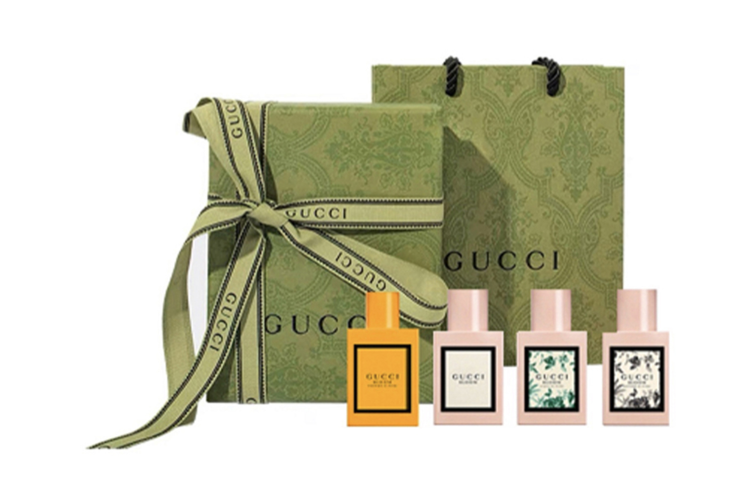 GUCCI Флорал делит мини парфюмы долговечные миниатюрные образцы парфюм 5мл + Green 5мл + Honey 5мл + Dream женские духи 5мл — фото 2