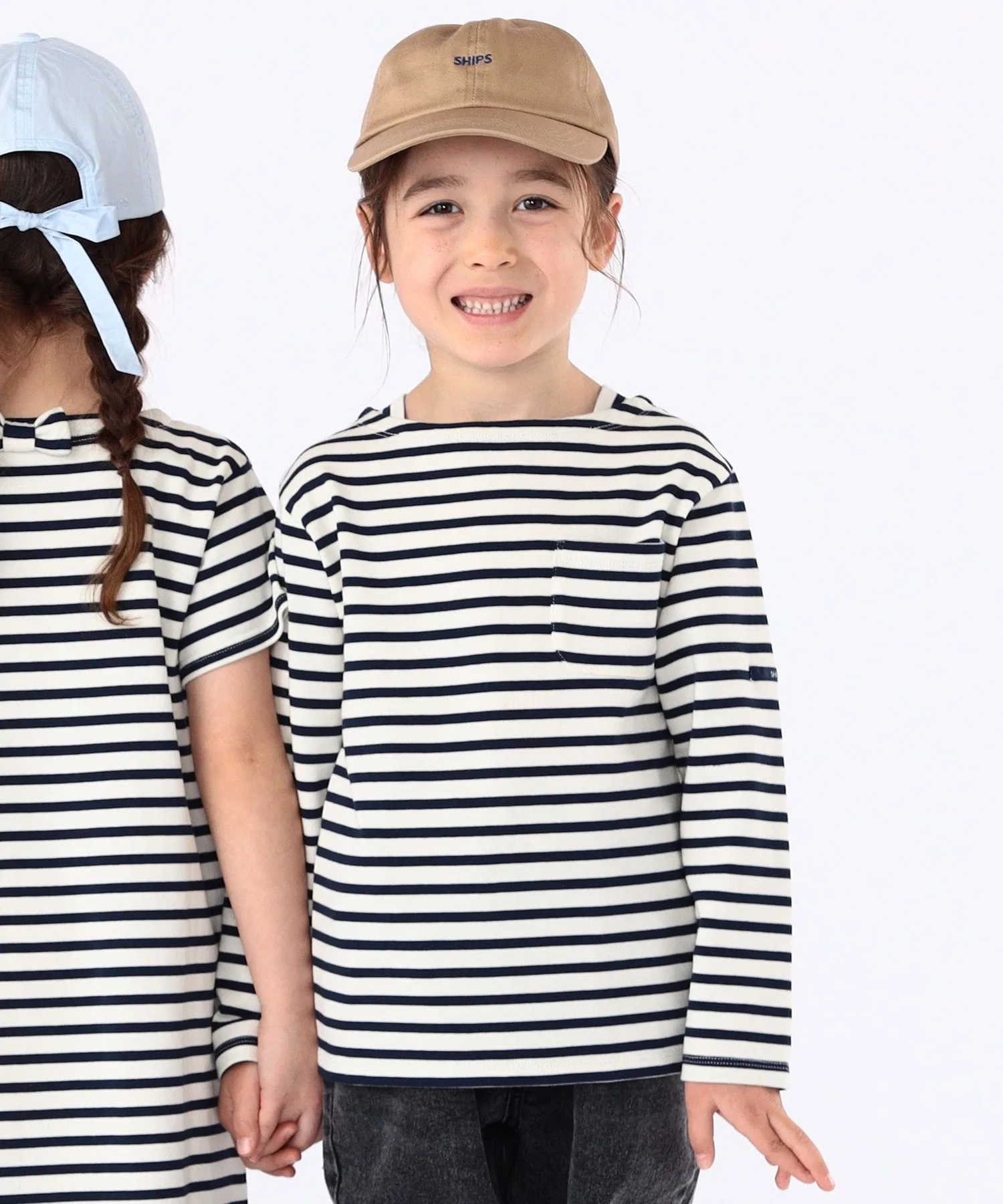 Детская футболка в полоску SHIPS KIDS 100-130см, с длинным рукавом, белая