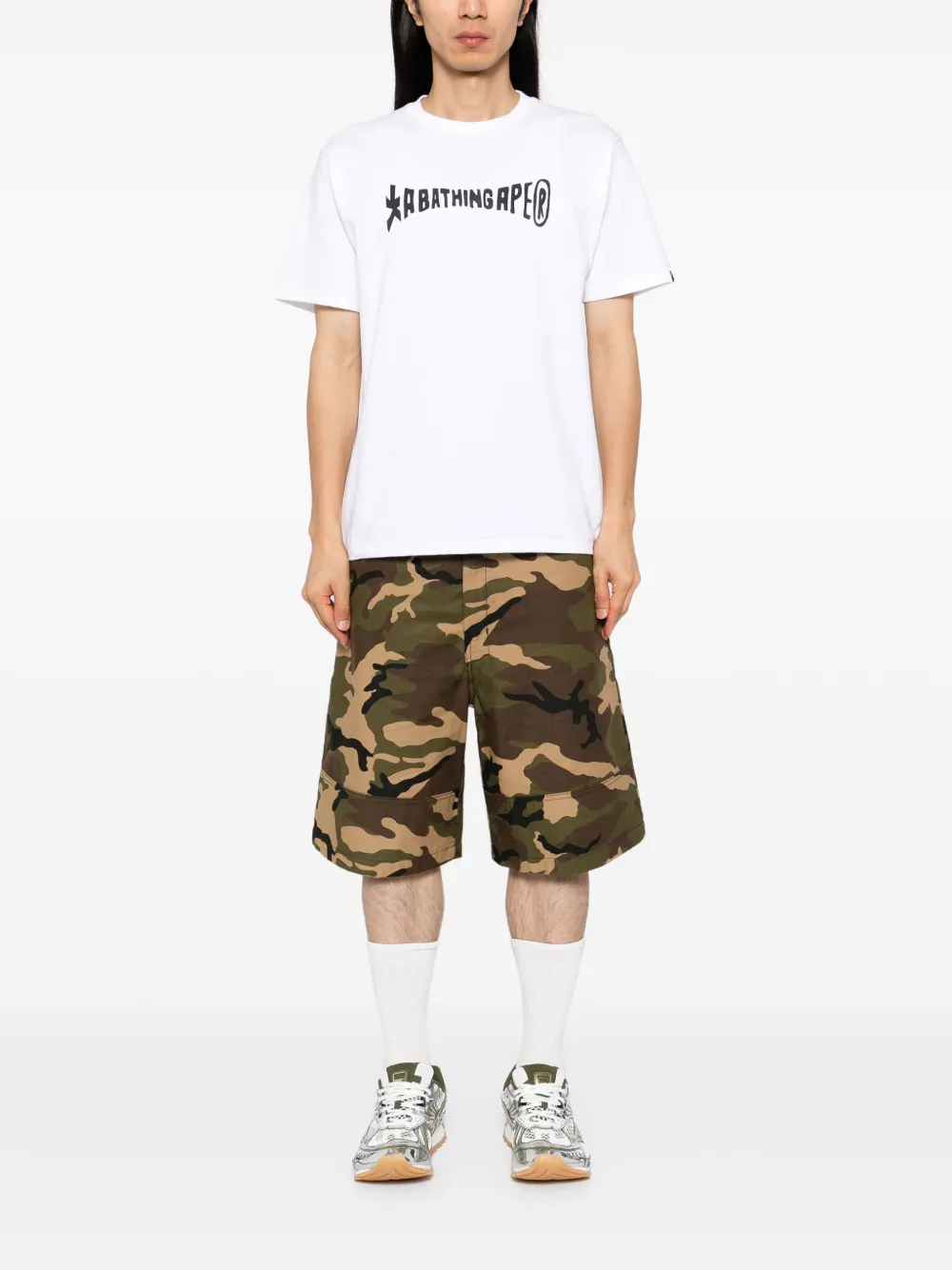 Футболка с принтом A BATHING APE, белый — фото 2