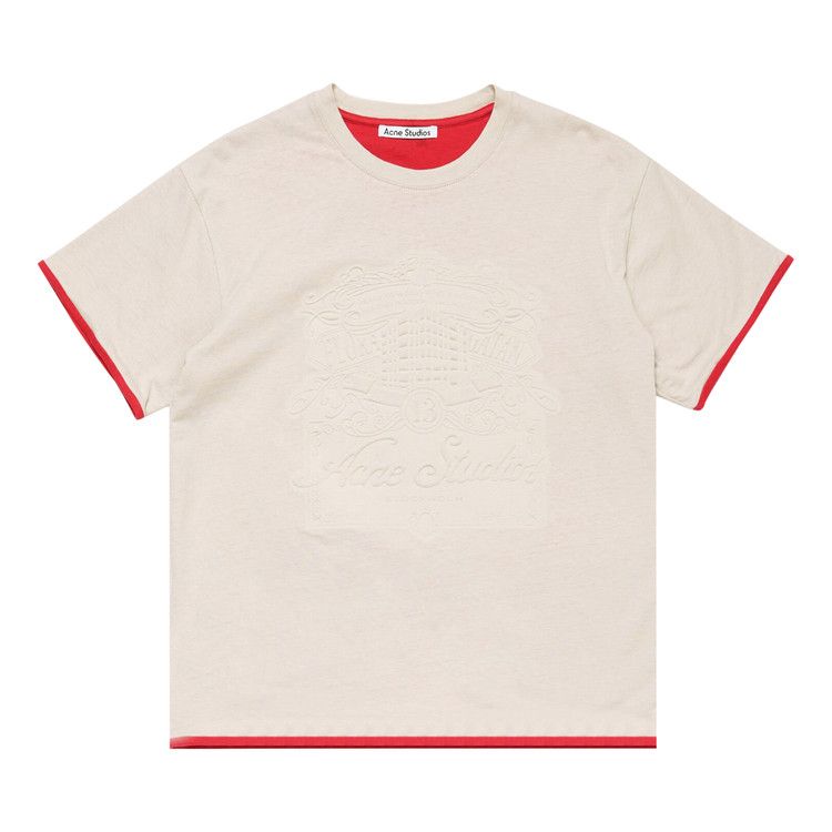 

Футболка Acne Studios Embossed Logo T-Shirt, White/Red