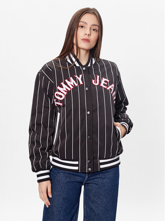 

Бомбер свободного кроя Tommy Jeans, черный