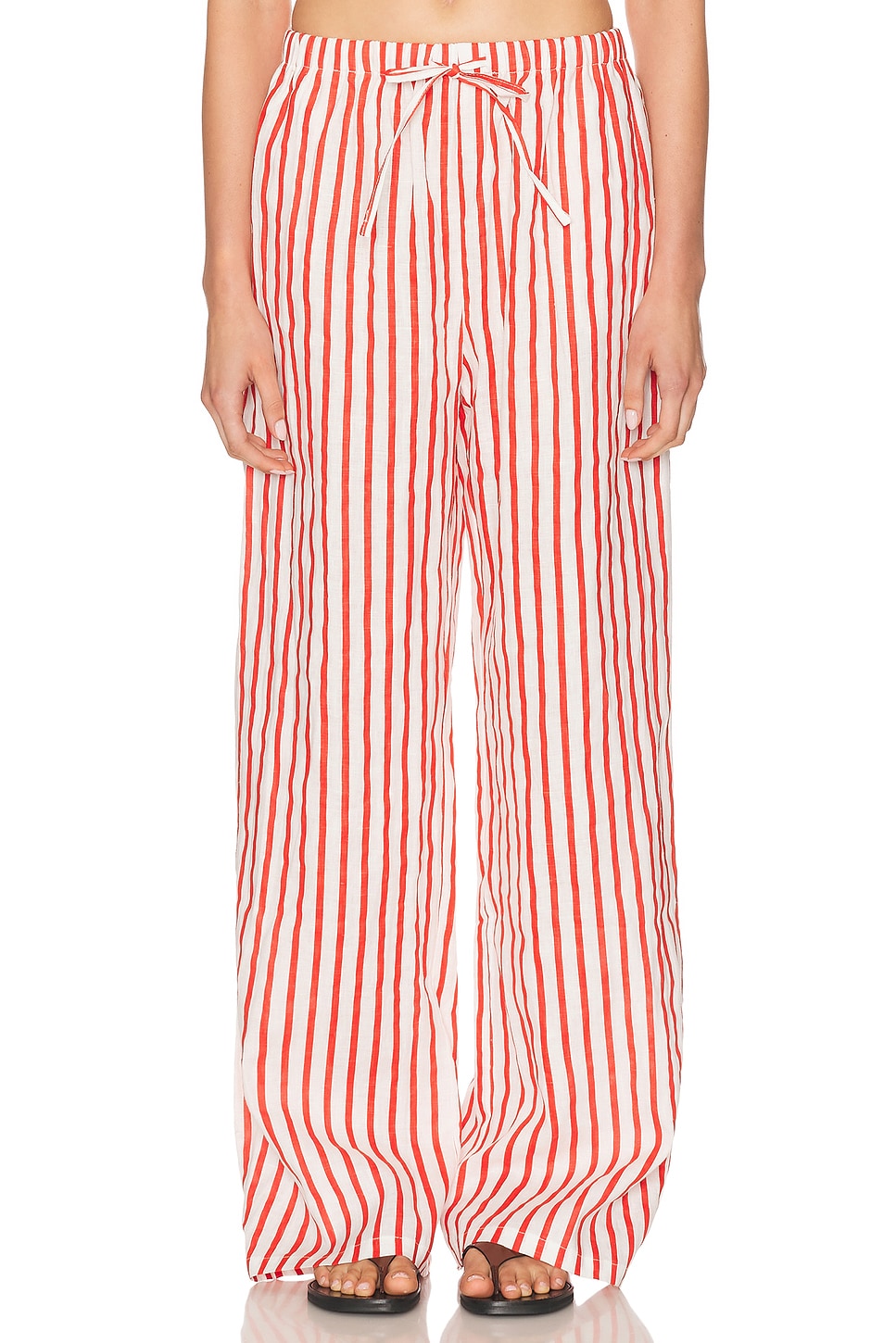 

Льняные брюки на шнурке Aexae, Stripe Red