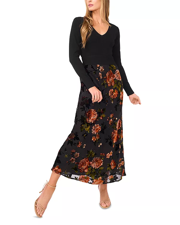 

Платье миди Bellina из смешанных материалов Ted Baker, черный