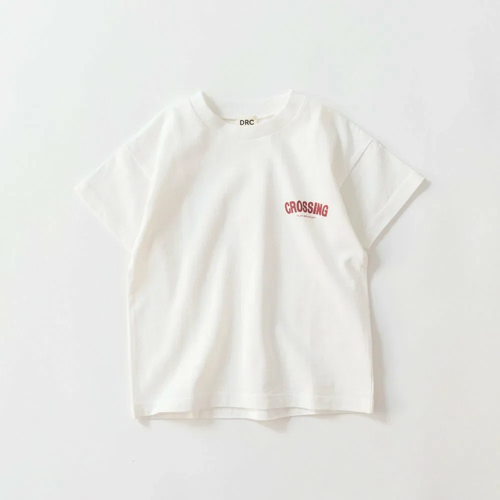 Футболка с коротким рукавом с разнообразными графическими принтами Branshes, 96: White_Chest Logo