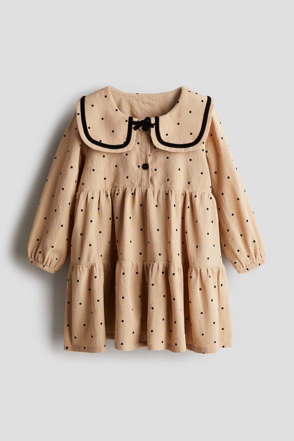 

Хлопковое платье с воротником H&M, бежевый