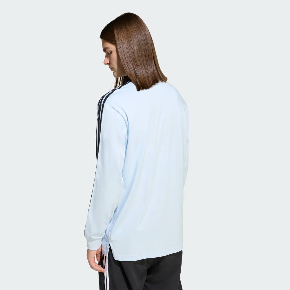Футболка-поло с длинными рукавами и тремя полосками для регби Adidas, blue — фото 2