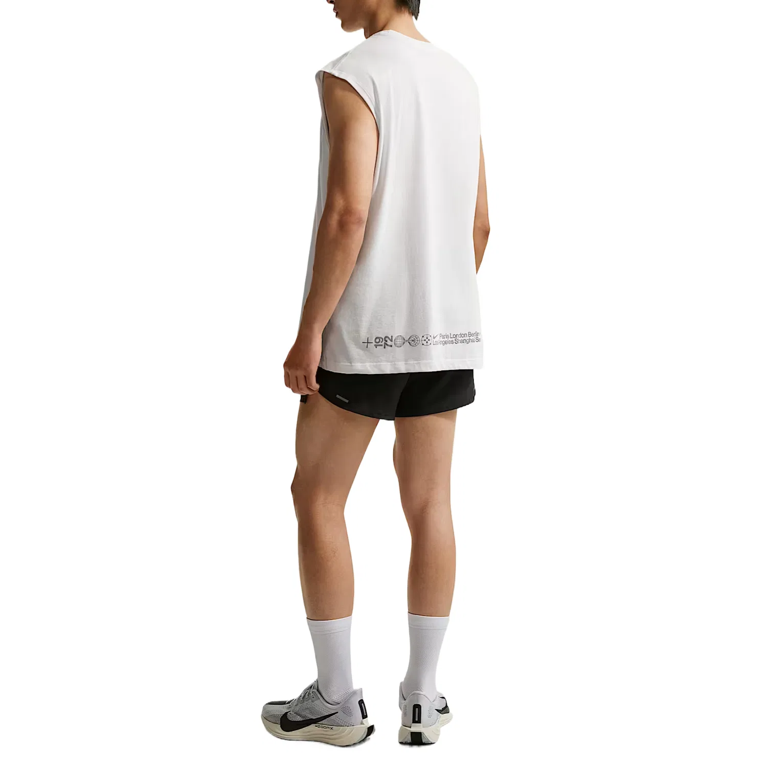 Мужская беговая майка Dri Fit Nike, Peak White/Spruce Mist — фото 3