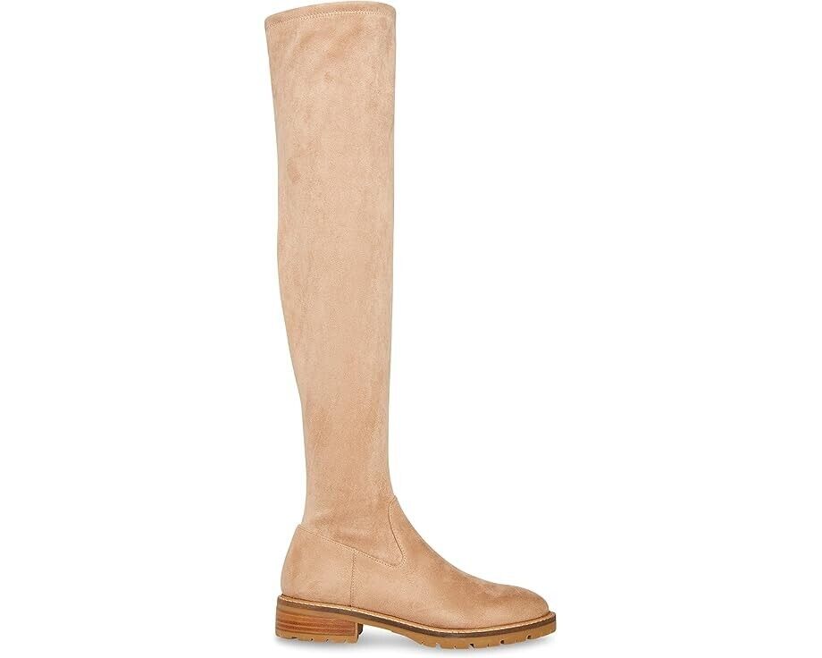Женские сапоги-ботфорты Steve Madden Lizbeth на блочном каблуке, бежевый — фото 2