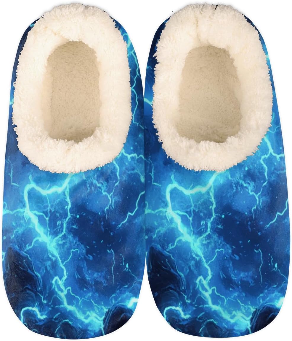 

Домашние тапочки для женщин и мужчин, пушистые тапочки, теплые обувь с флисовой подкладкой, уютные плюшевые тапочки с нескользящей подошвой для дома и улицы Adtasu, голубой