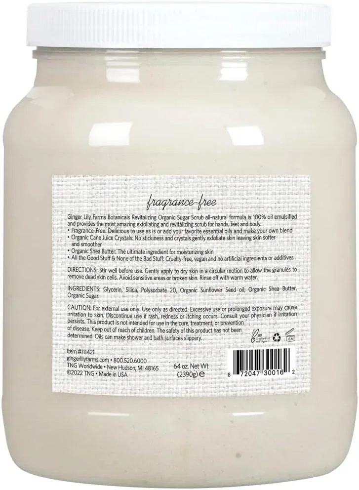 Скраб для тела сахарный органический Ginger Lily Farms, без отдушки, 64 oz — фото 2