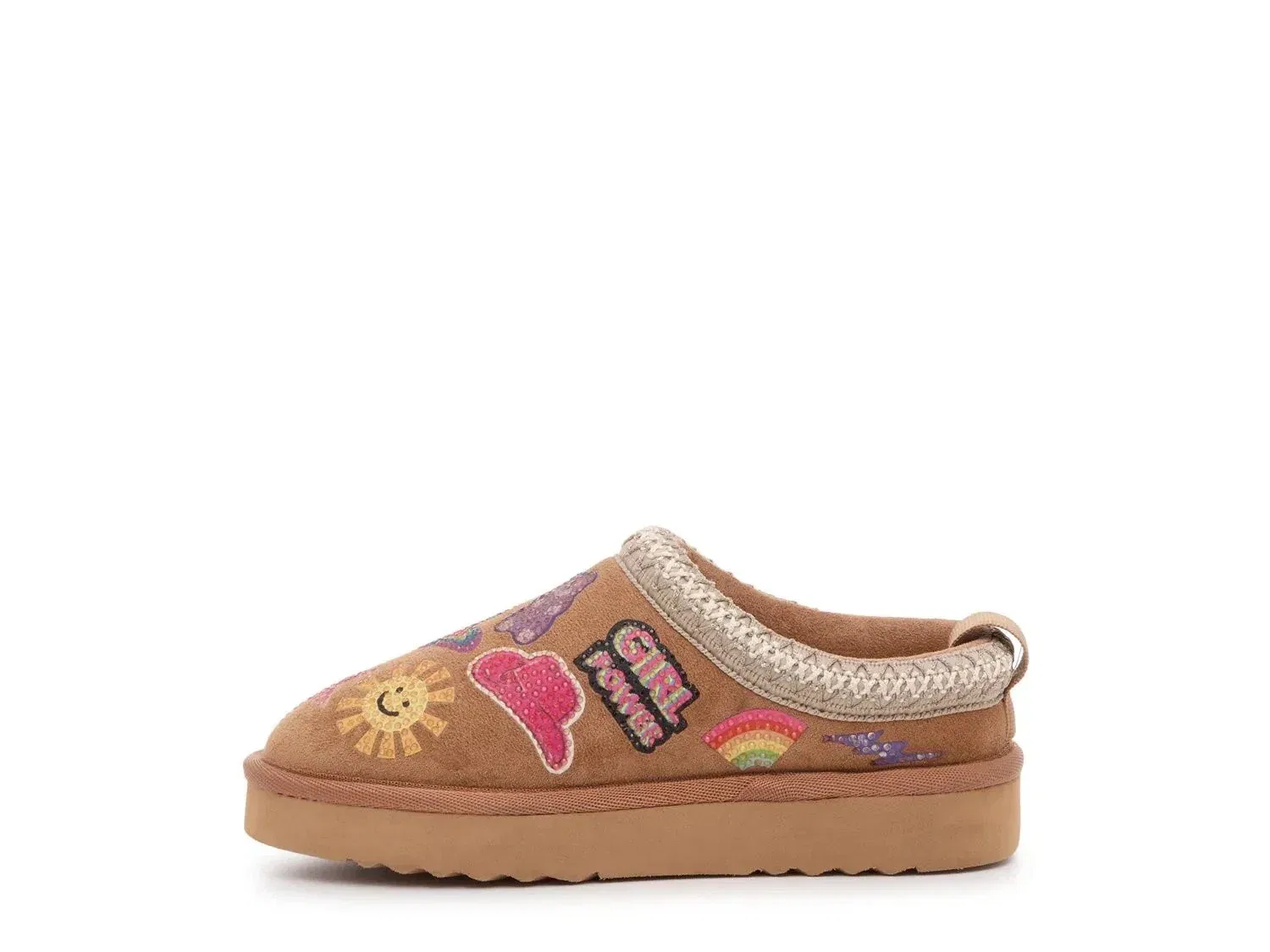 Детские тапочки Steve Madden Slipper Rizz's, размер Cognac, со стразами, уютные туфли HAWK1731, коричневый — фото 2