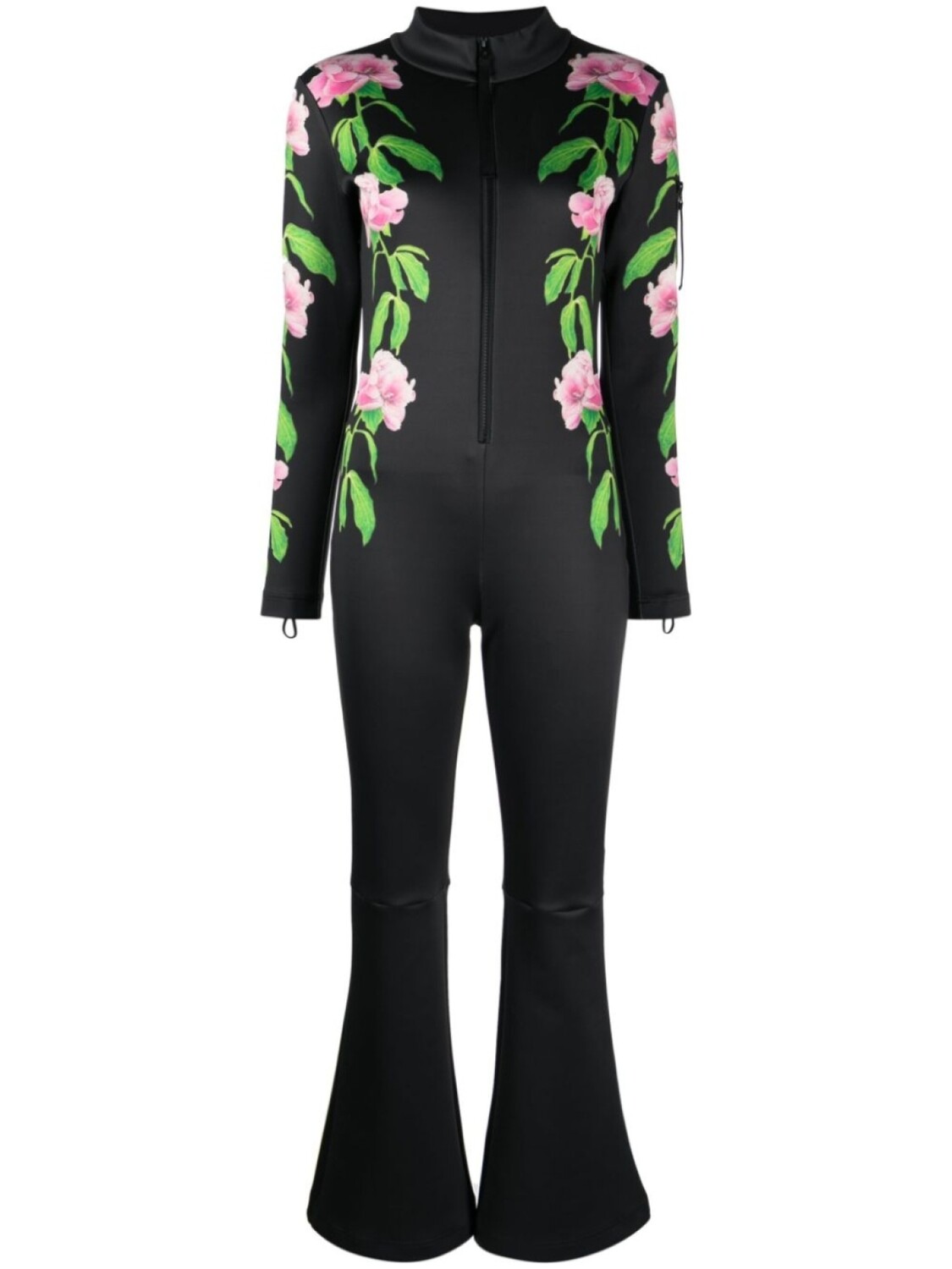 

Cynthia Rowley комбинезон с цветочным принтом и расклешенными брюками, черный