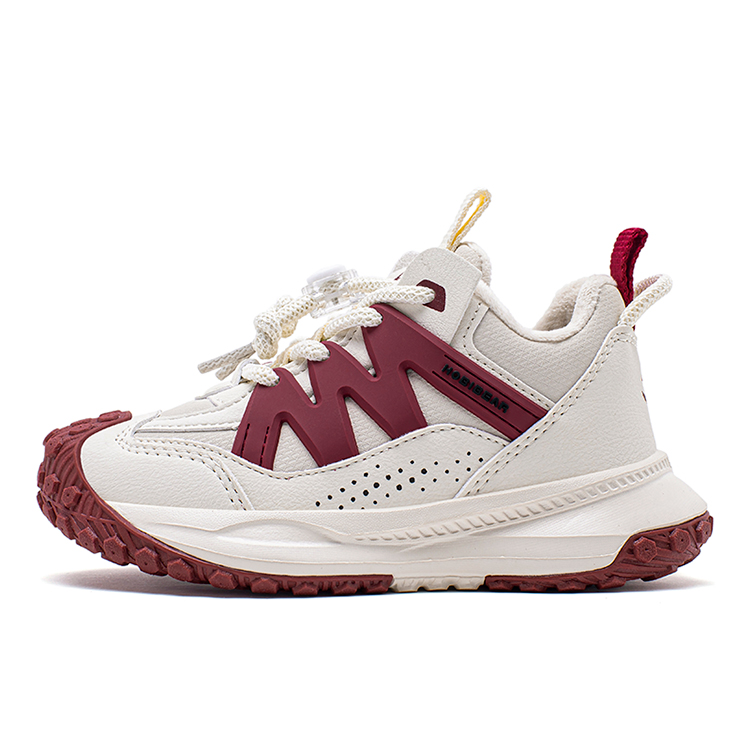 

Нескользящие, износостойкие, дышащие детские беговые кроссовки Hobibear, бежевый белый красный (fleece-lined winter edition)