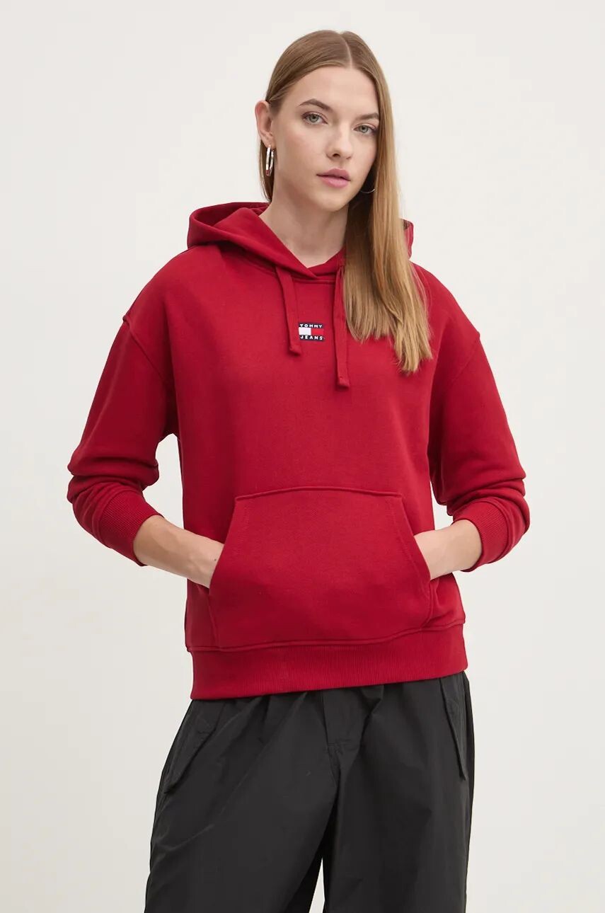

Хлопковая толстовка Tommy Jeans, гранатовый