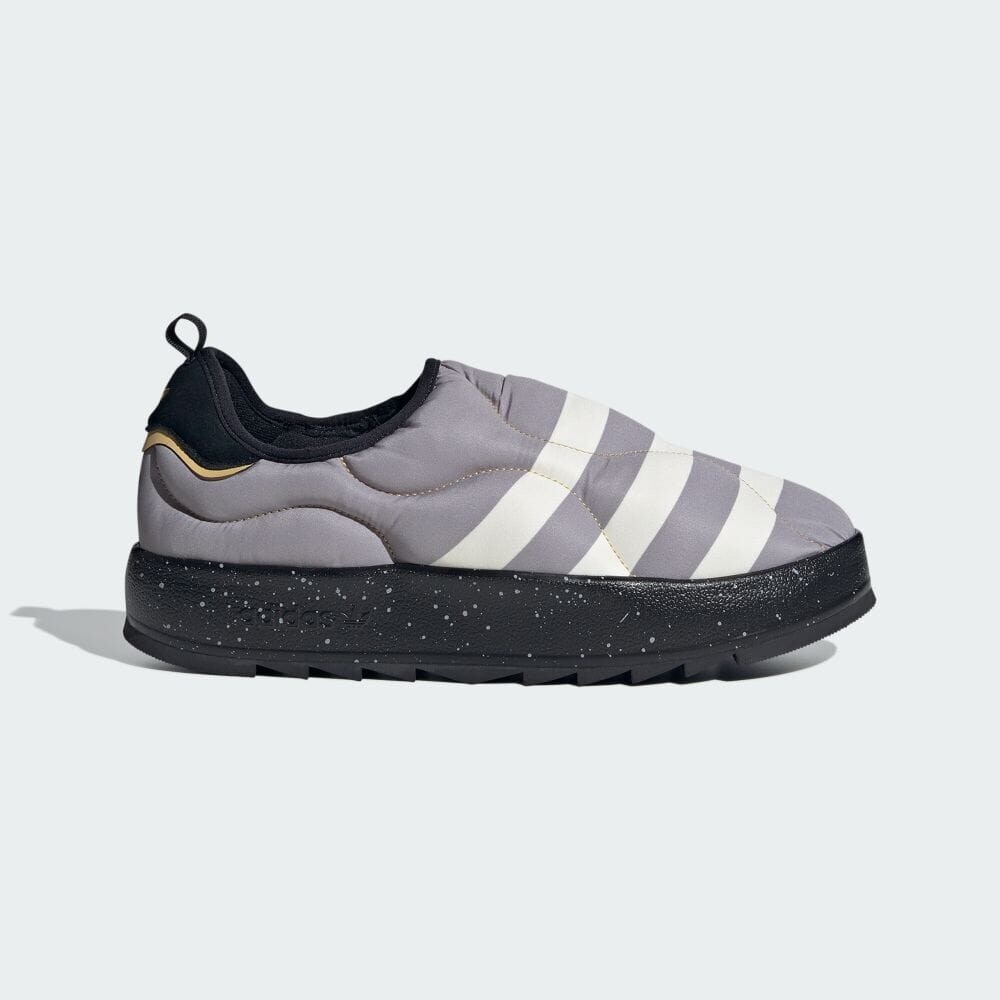 

Шлепанцы Adidas PUFFYLETTE, цвет Dark Grey Heather Solid Grey/Cream White/Black