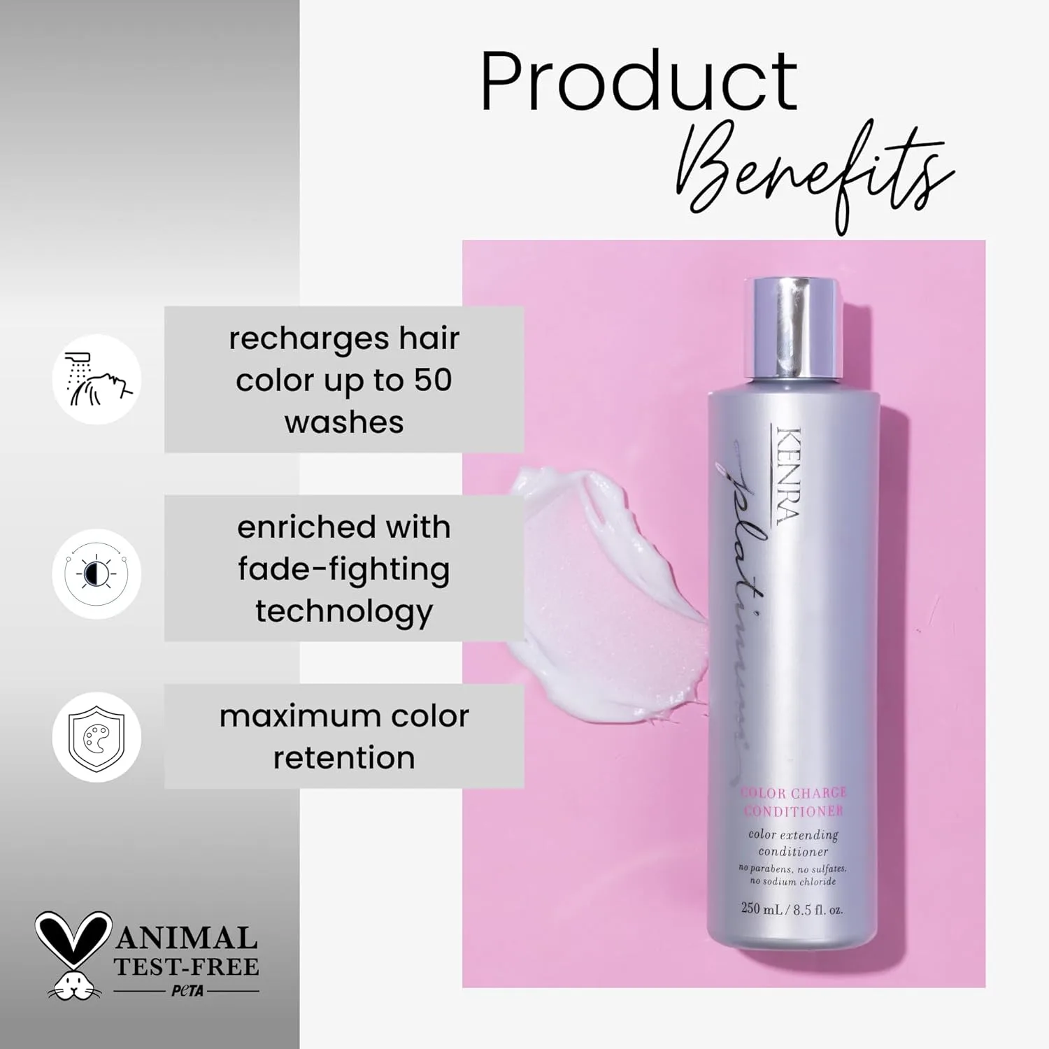 Кондиционер Kenra Platinum Color Charge | Продлевает стойкость цвета | Восстанавливает цвет волос до 50 применений | Легкое увлажнение | Максимальная стойкость цвета | Для всех типов и цветов волос — фото 2