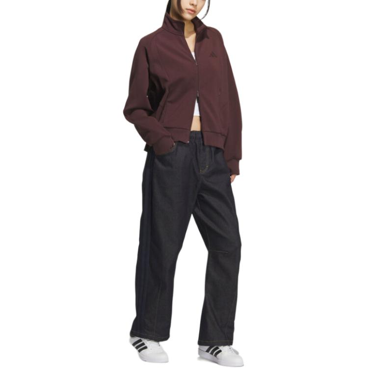 Adidas Свободная куртка W Loose JKT для женщин, темно-красная — фото 4