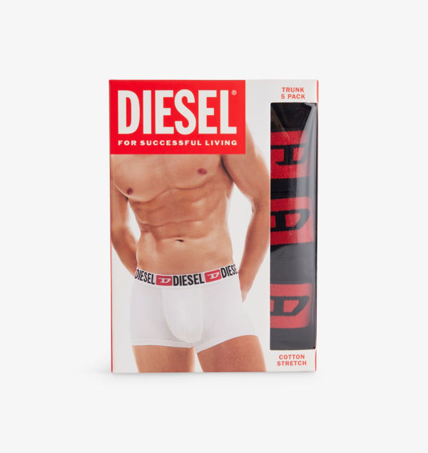 

Упаковка из пяти трусов-боксеров из эластичного хлопка с фирменным поясом Diesel, цвет e4356