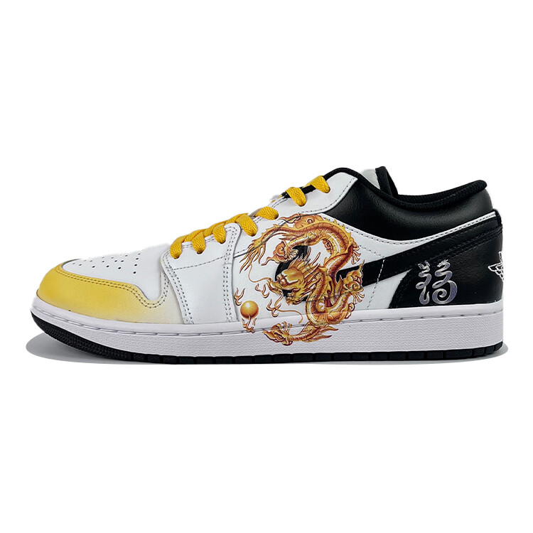 

Кроссовки Air Jordan 1 Vintage Basketball Shoes Men Low-top White/yellow, белый