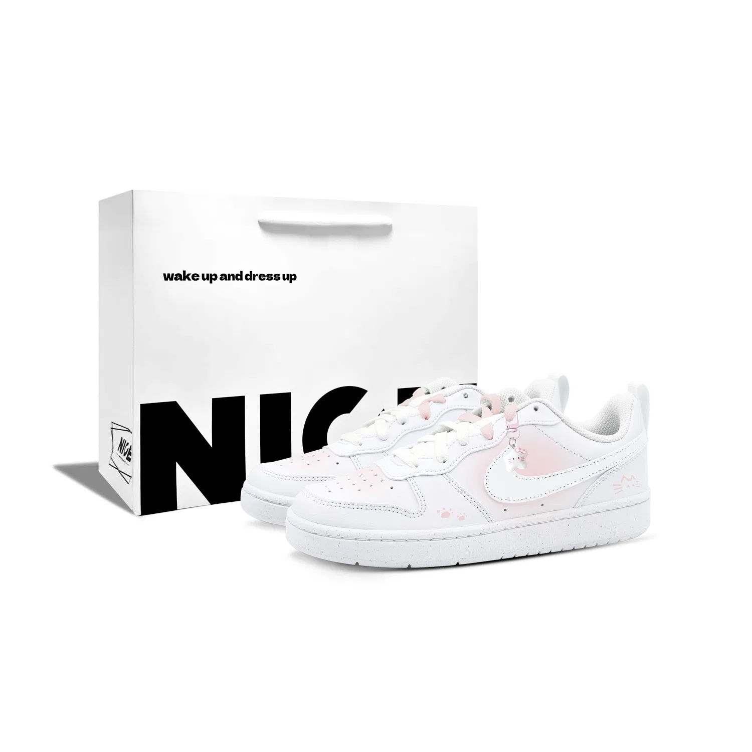 Детские кроссовки для скейтбординга Nike Court Borough White/Pink