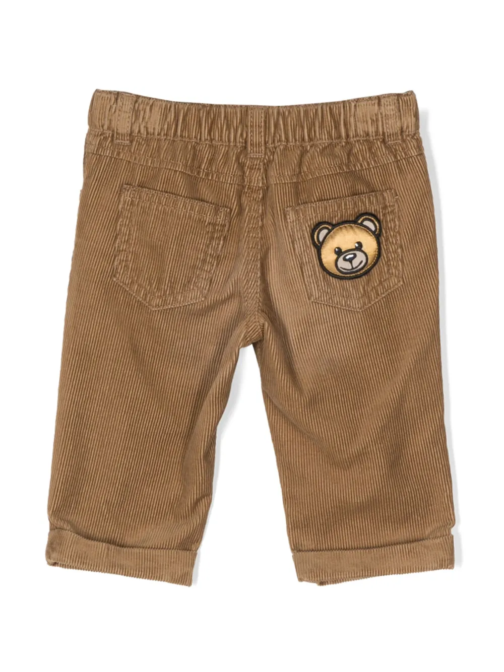 Вельветовые брюки с нашивкой Teddy Bear Moschino Kids, коричневый — фото 2