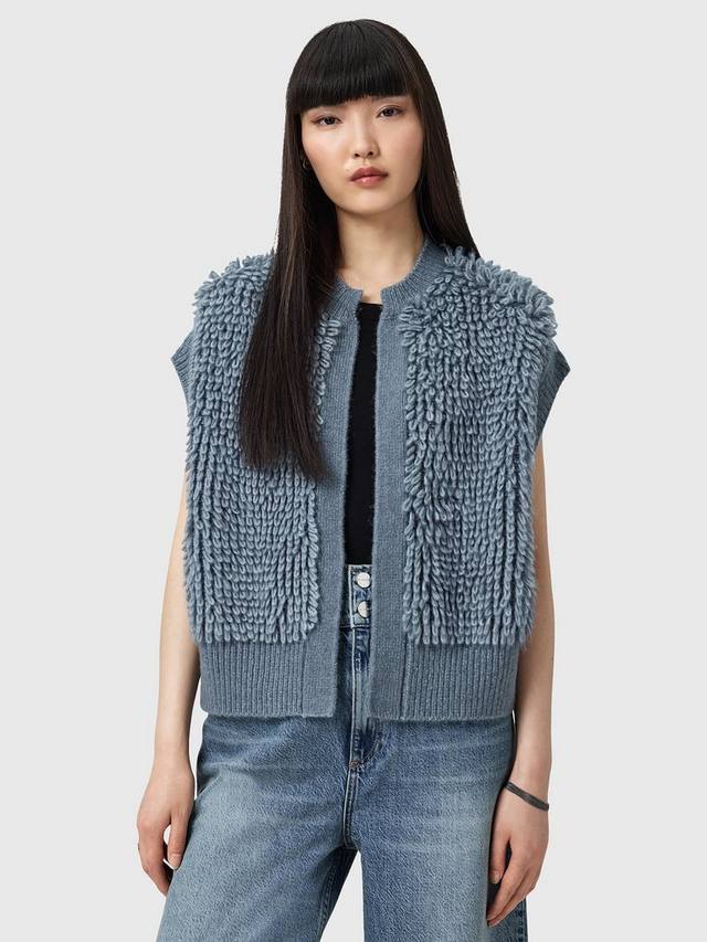 

Элайас жилет из шерсти с добавлением других волокон AllSaints, Slate Blue