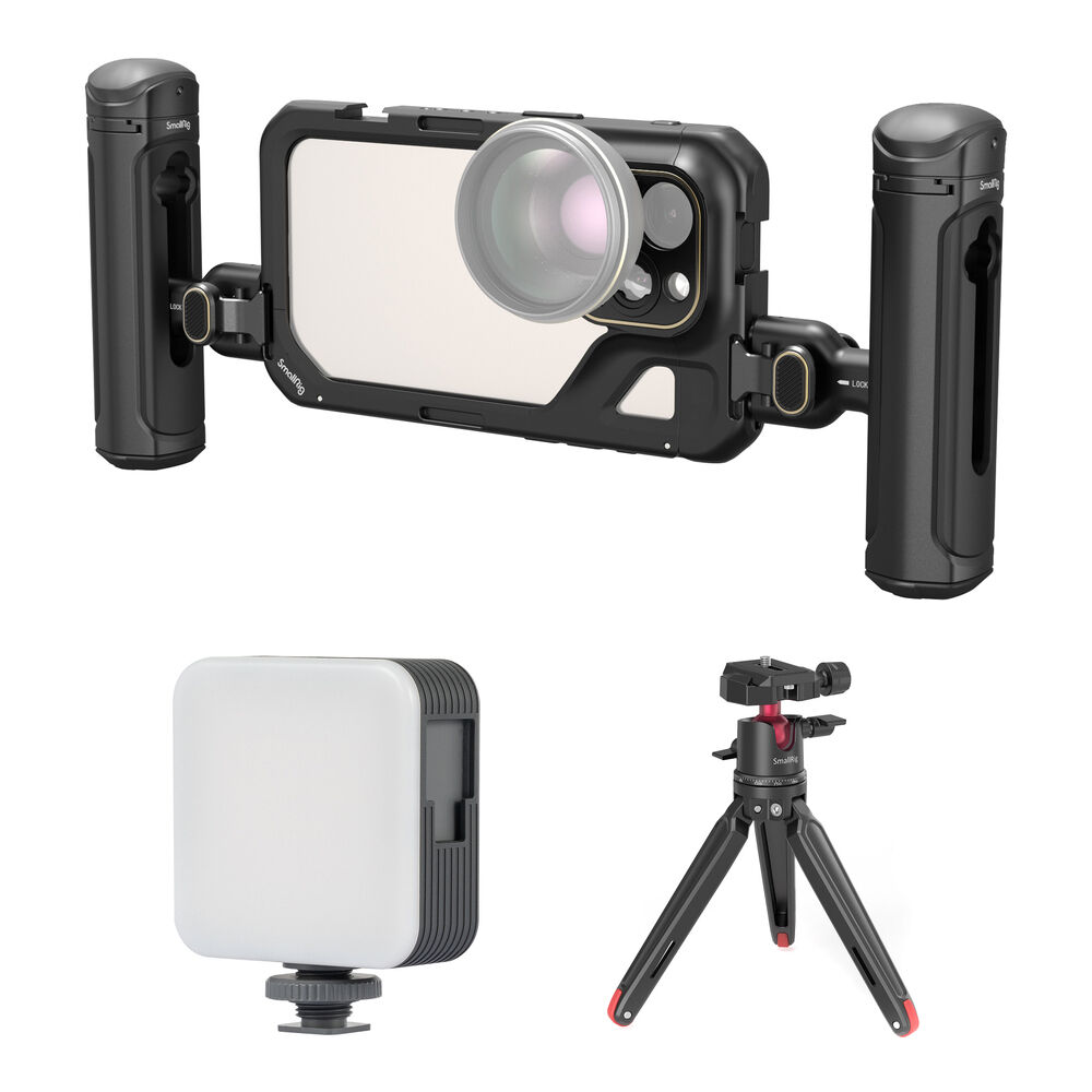 

SmallRig Mobile Video Cage for iPhone 15 Pro with LED Video