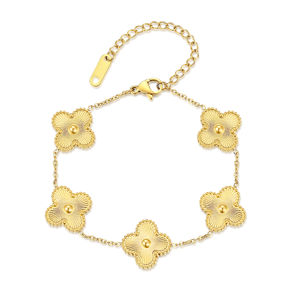 

Титановый стальной браслет для женщин Shiban, Four-Leaf Clover Bracelet