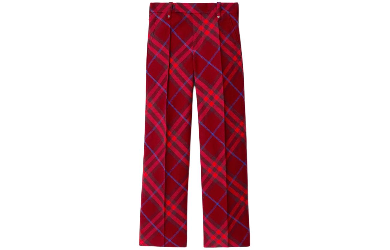 

Прямые шерстяные брюки Burberry, малиновый