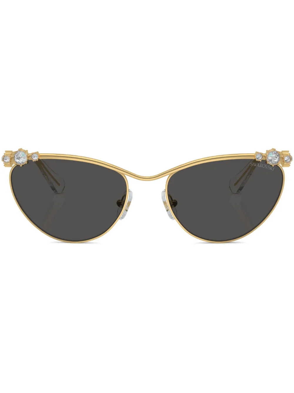 

Солнцезащитные очки в оправе 'кошачий глаз' с кристаллами Swarovski, золотистый