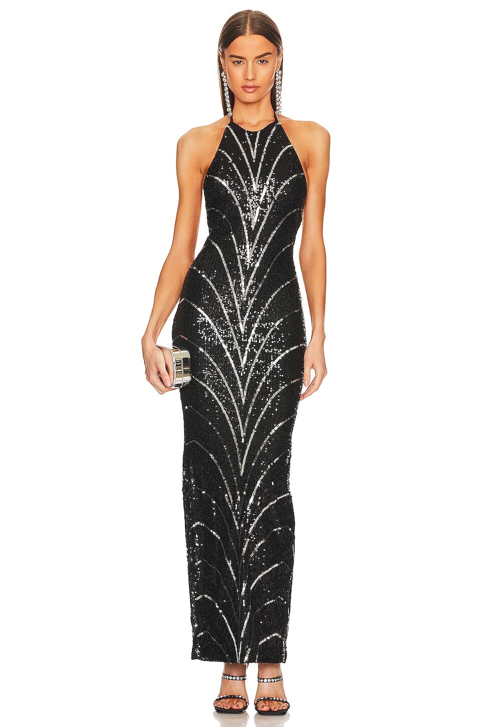 

Платье Michael Costello x REVOLVE Coreen Gown, цвет Black & Silver