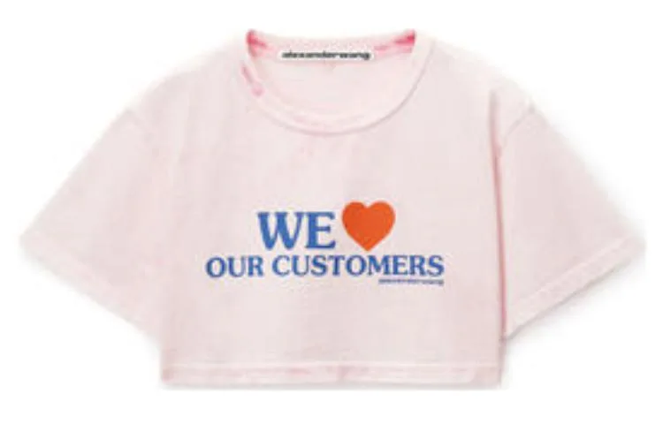 Футболка из хлопка с принтом "We Love Our Customers" Alexander Wang, розовый