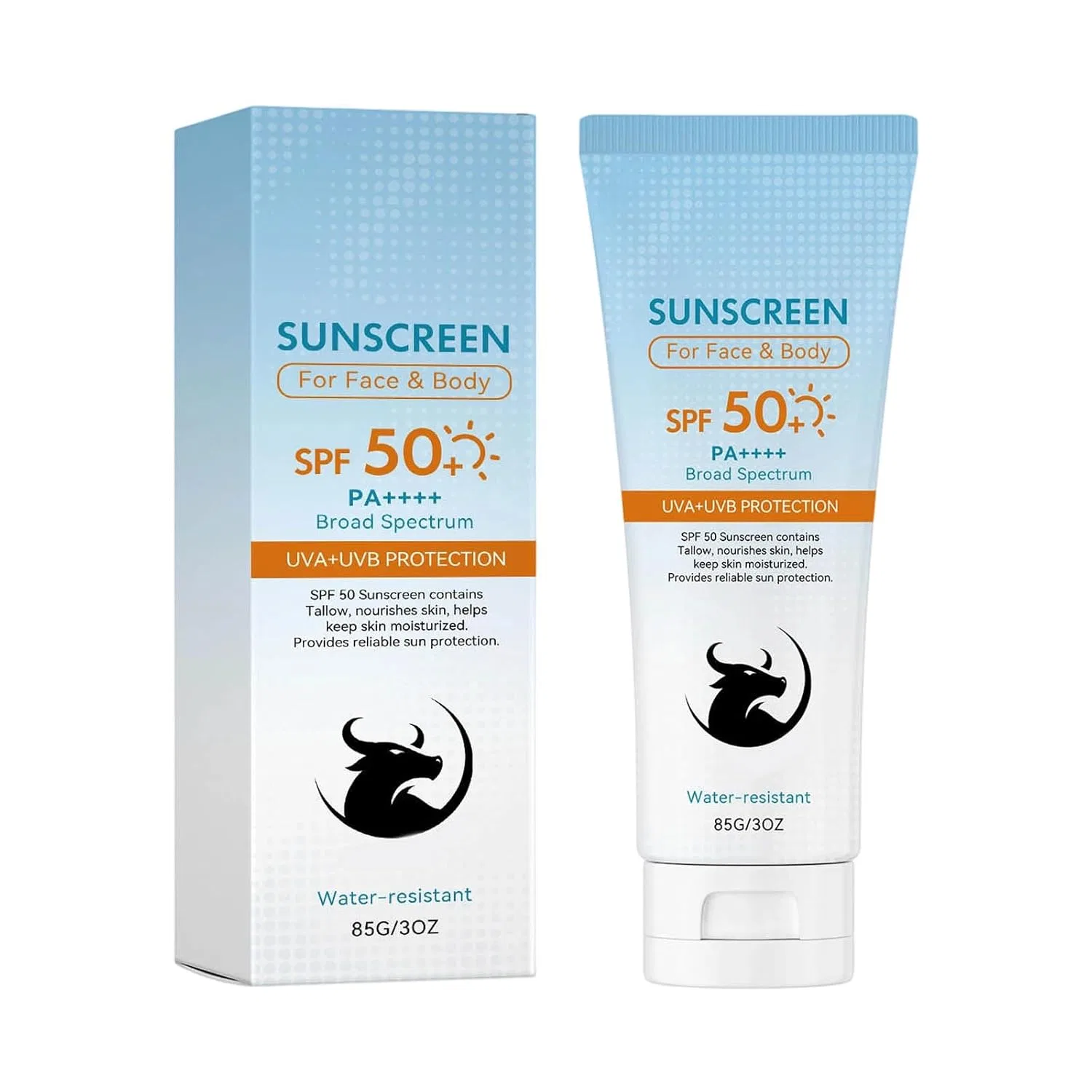 Минеральный солнцезащитный крем SPF 50+ с говяжьим жиром Rubu22A