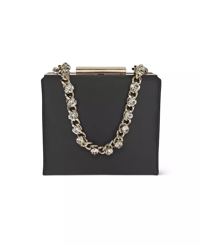 

Женский мини-атласный клатч-коробка Billie Jewel Badgley Mischka, черный
