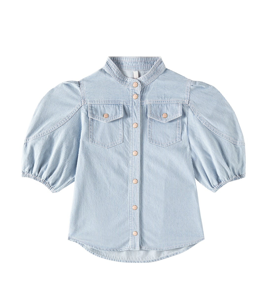 

Укороченный топ в полоску из денима Wylie Utility Zimmermann Kids, Ticking Stripe