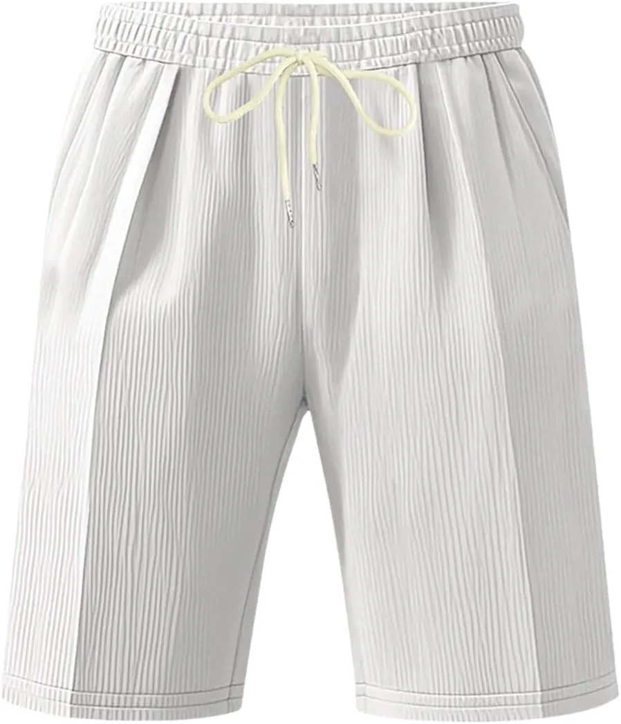 

Мужские спортивные шорты для пляжа с кулиской, полоска, свободный крой, миди