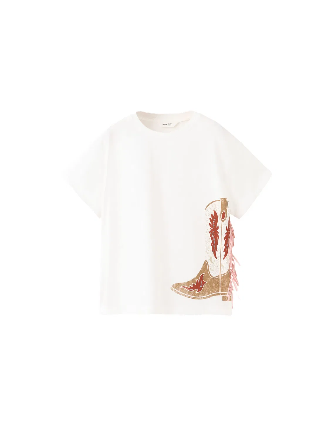Футболка 'BOOT' Mango Kids, Off White