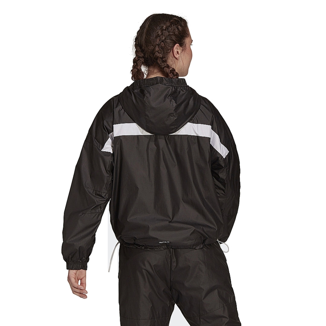 (WMNS) Спортивная куртка Adidas WND.RDY 'Черно-белая' — фото 3